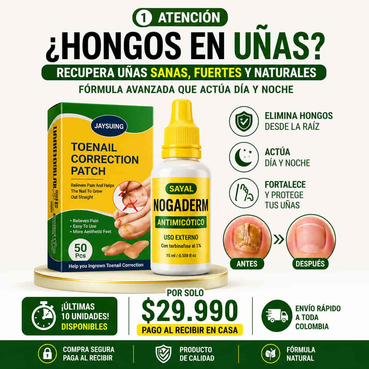 Gotas Nogaderm +🎁 Parches Nocturnos +🎁 Guía de Bienestar