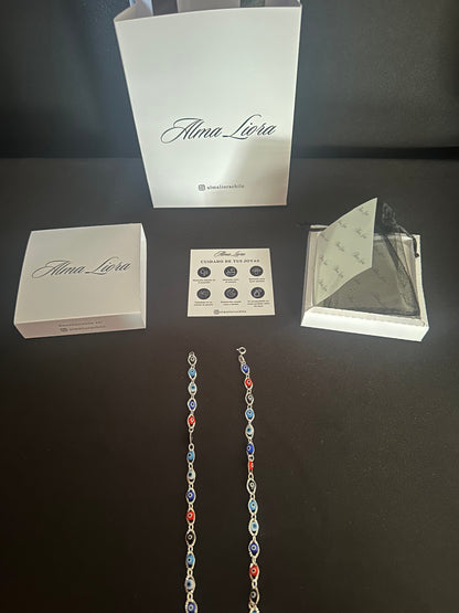 2x1 Ojo turco, Protección espiritual y buena fortuna, en plata 925 certificada + Garantía + Envío Gratis